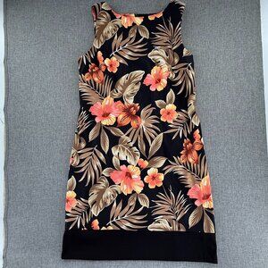 AGB Shift Dress Sleeveless Tropical Floral Size 10 Round‎ Neck